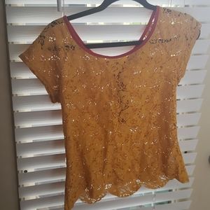 Love, Fire cute lace yellow top